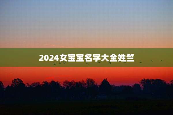 2024女宝宝名字大全姓竺