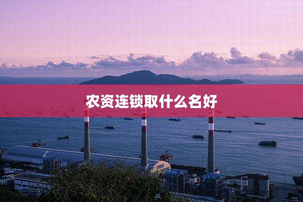 农资连锁取什么名好