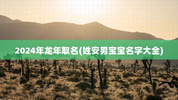 2024年龙年取名(姓安男宝宝名字大全)