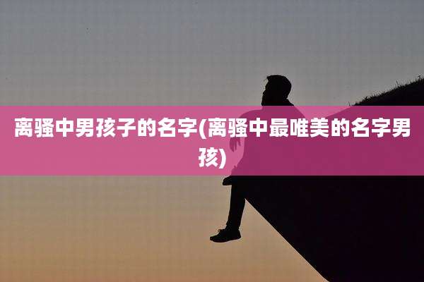 离骚中男孩子的名字(离骚中最唯美的名字男孩)