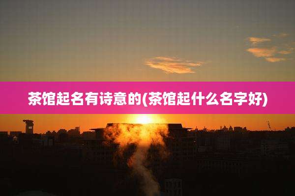 茶馆起名有诗意的(茶馆起什么名字好)
