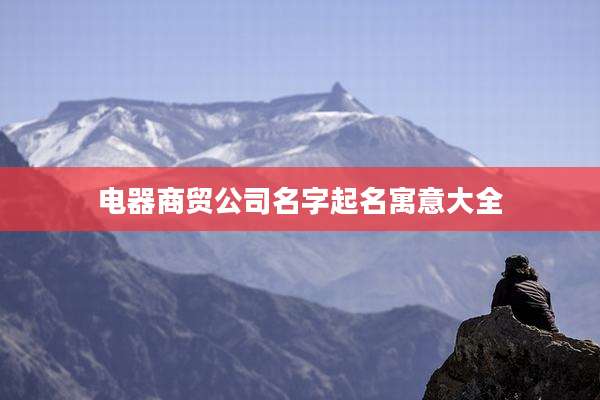 电器商贸公司名字起名寓意大全