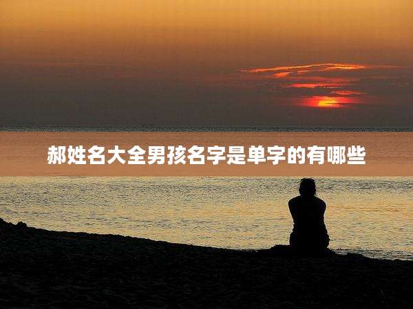 郝姓名大全男孩名字是单字的有哪些