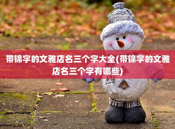 带锦字的文雅店名三个字大全(带锦字的文雅店名三个字有哪些)