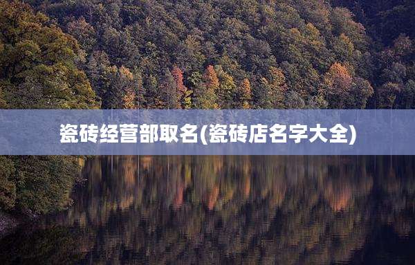 瓷砖经营部取名(瓷砖店名字大全)