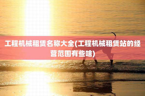 工程机械租赁名称大全(工程机械租赁站的经营范围有些啥)