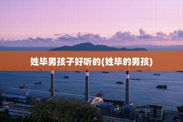 姓毕男孩子好听的(姓毕的男孩)