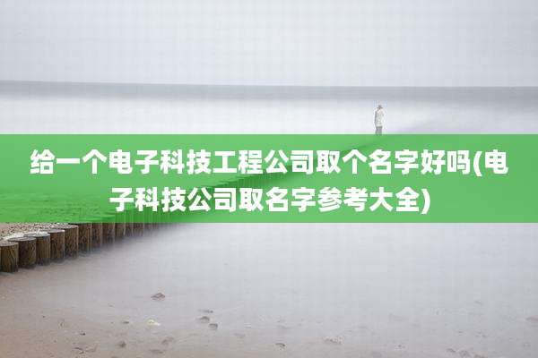 给一个电子科技工程公司取个名字好吗(电子科技公司取名字参考大全)