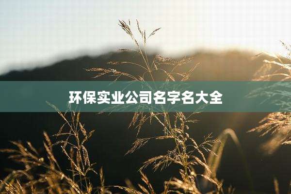 环保实业公司名字名大全