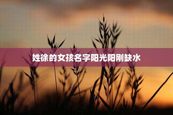 姓徐的女孩名字阳光阳刚缺水