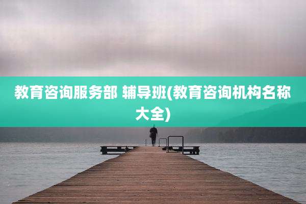 教育咨询服务部 辅导班(教育咨询机构名称大全)