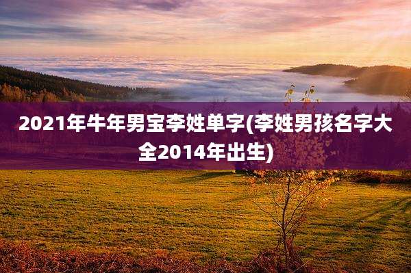 2021年牛年男宝李姓单字(李姓男孩名字大全2014年出生)