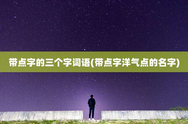 带点字的三个字词语(带点字洋气点的名字)