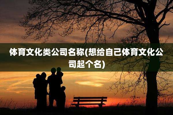 体育文化类公司名称(想给自己体育文化公司起个名)
