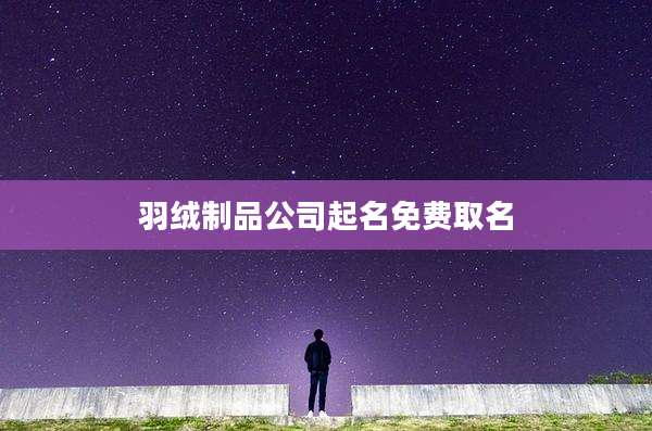 羽绒制品公司起名免费取名