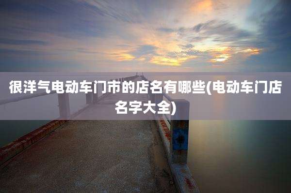 很洋气电动车门市的店名有哪些(电动车门店名字大全)