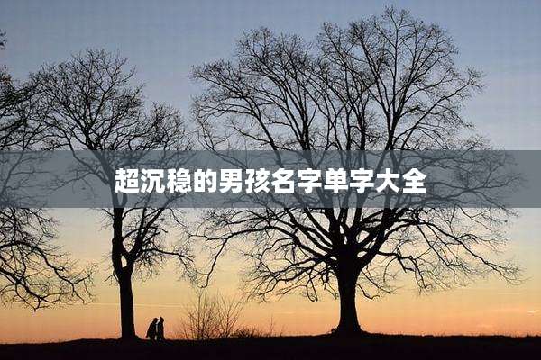超沉稳的男孩名字单字大全
