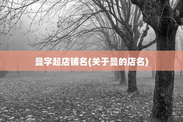 曼字起店铺名(关于曼的店名)