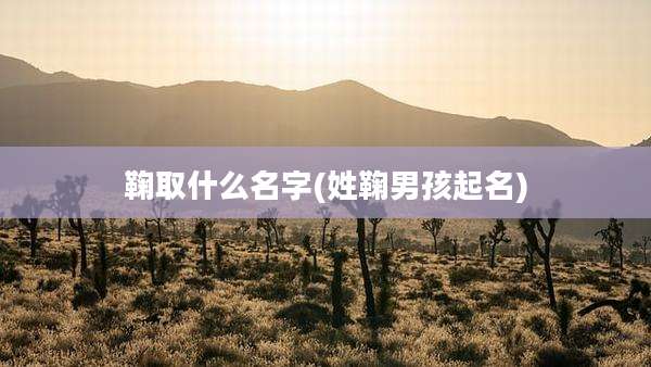 鞠取什么名字(姓鞠男孩起名)
