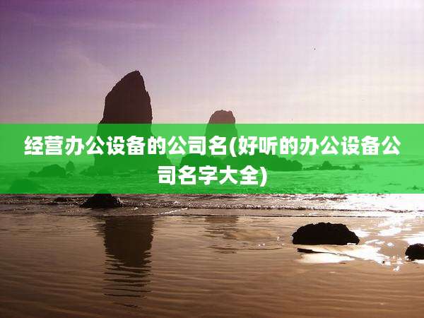 经营办公设备的公司名(好听的办公设备公司名字大全)