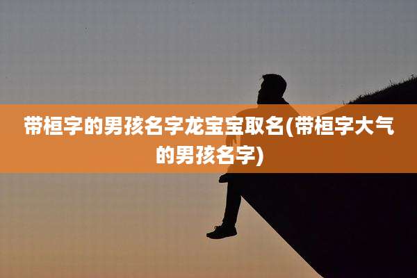 带桓字的男孩名字龙宝宝取名(带桓字大气的男孩名字)