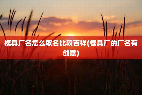 模具厂名怎么取名比较吉祥(模具厂的厂名有创意)