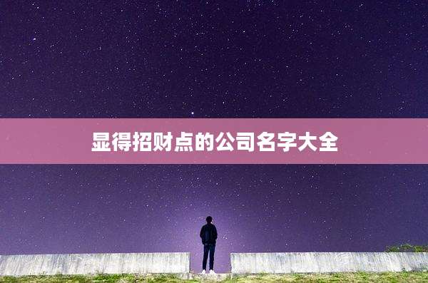 显得招财点的公司名字大全