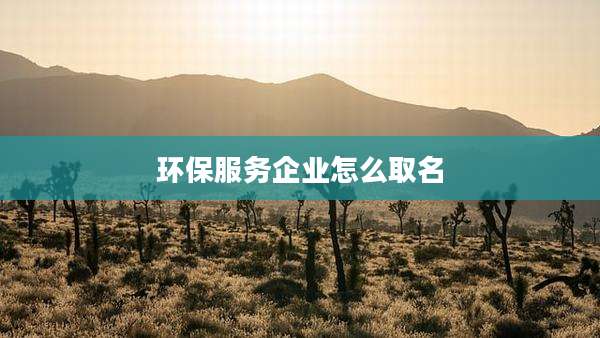 环保服务企业怎么取名