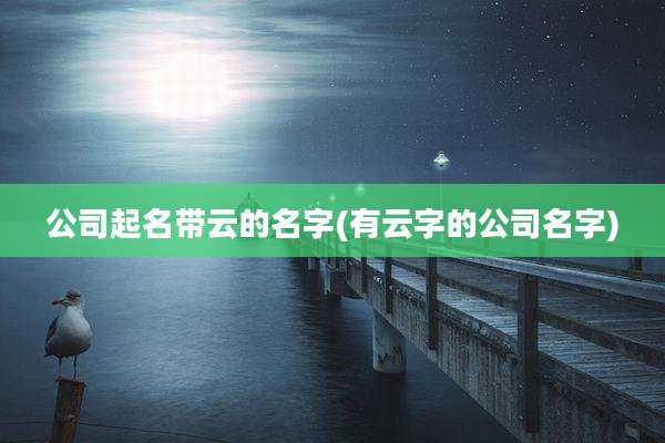 公司起名带云的名字(有云字的公司名字)