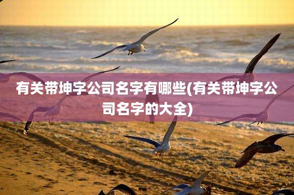 有关带坤字公司名字有哪些(有关带坤字公司名字的大全)