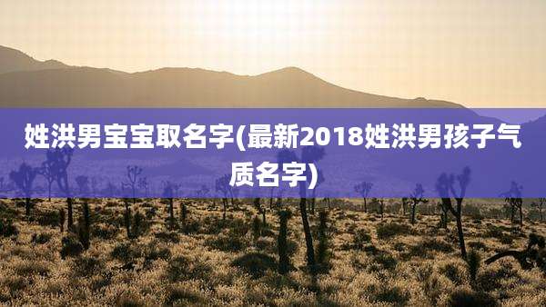 姓洪男宝宝取名字(最新2018姓洪男孩子气质名字)