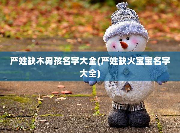 严姓缺木男孩名字大全(严姓缺火宝宝名字大全)