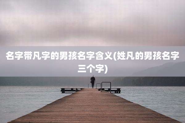 名字带凡字的男孩名字含义(姓凡的男孩名字三个字)