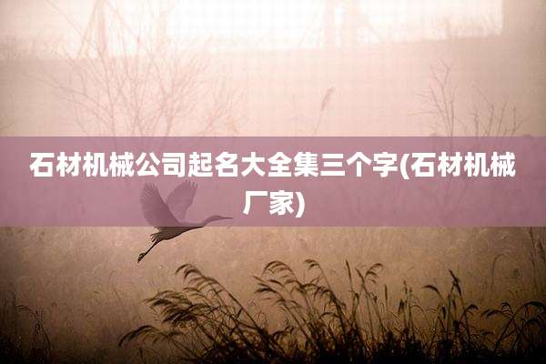 石材机械公司起名大全集三个字(石材机械厂家)