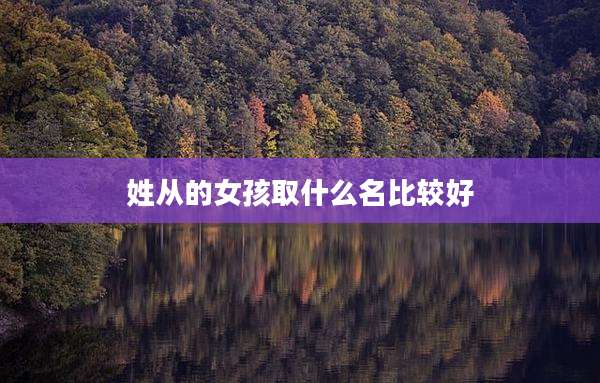 姓从的女孩取什么名比较好