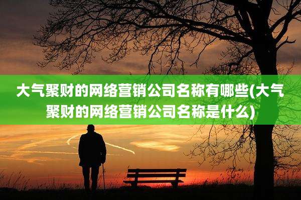 大气聚财的网络营销公司名称有哪些(大气聚财的网络营销公司名称是什么)