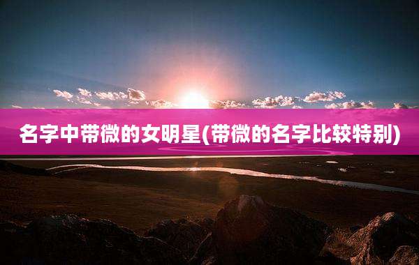 名字中带微的女明星(带微的名字比较特别)