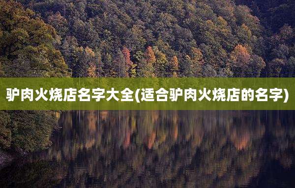 驴肉火烧店名字大全(适合驴肉火烧店的名字)