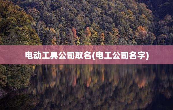 电动工具公司取名(电工公司名字)