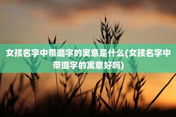 女孩名字中带璐字的寓意是什么(女孩名字中带璐字的寓意好吗)
