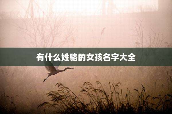 有什么姓骆的女孩名字大全