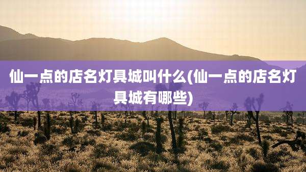 仙一点的店名灯具城叫什么(仙一点的店名灯具城有哪些)