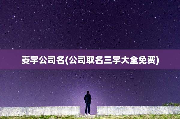 菱字公司名(公司取名三字大全免费)