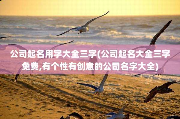 公司起名用字大全三字(公司起名大全三字免费,有个性有创意的公司名字大全)