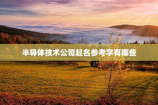 半导体技术公司起名参考字有哪些