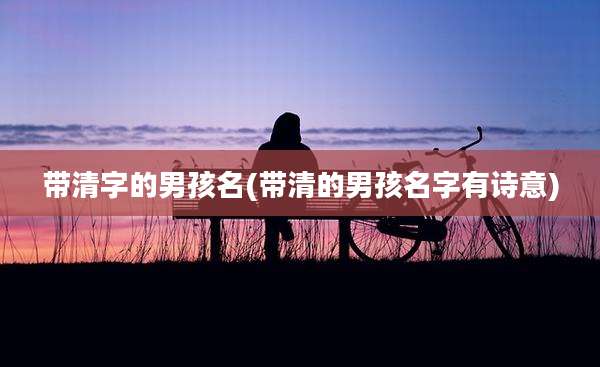 带清字的男孩名(带清的男孩名字有诗意)