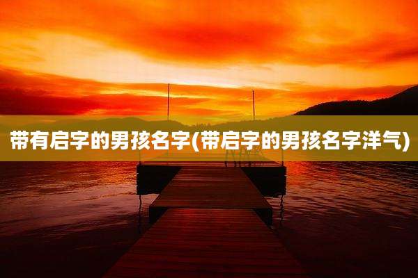 带有启字的男孩名字(带启字的男孩名字洋气)