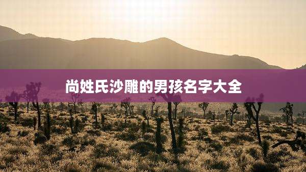 尚姓氏沙雕的男孩名字大全