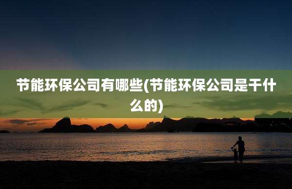 节能环保公司有哪些(节能环保公司是干什么的)