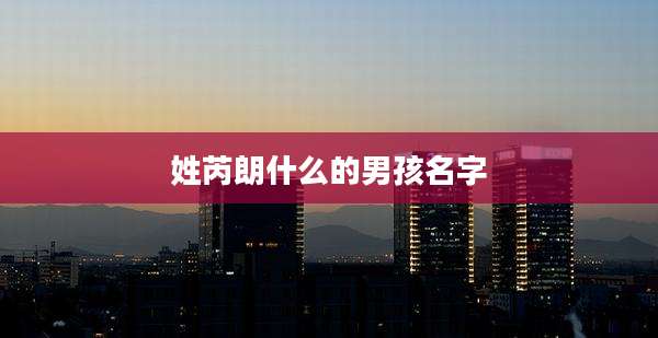 姓芮朗什么的男孩名字